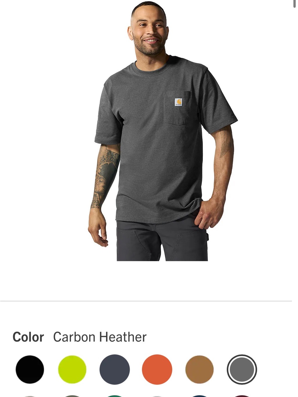 Carhartt Men's Carbon Heather Pocket T-Shirt